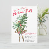 Invitation de fête de Noël en aquarelle (Debout devant)