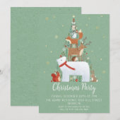 Invitation de fête de Noël en aquarelle (Devant / Derrière)