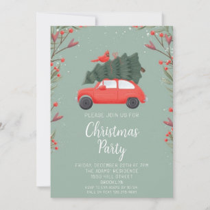 Invitation de fête de Noël en aquarelle