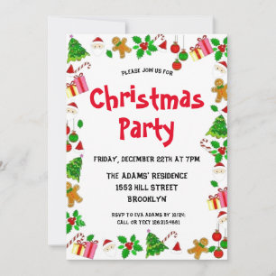 Invitation de fête de Noël en aquarelle