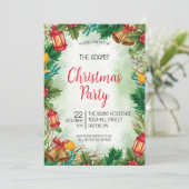 Invitation de fête de Noël en aquarelle (Debout devant)