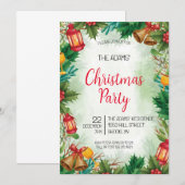 Invitation de fête de Noël en aquarelle (Devant / Derrière)