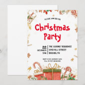 Invitation de fête de Noël en aquarelle (Devant / Derrière)
