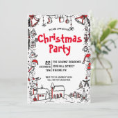 Invitation de fête de Noël en aquarelle (Debout devant)