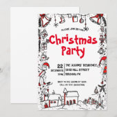 Invitation de fête de Noël en aquarelle (Devant / Derrière)