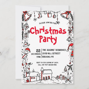 Invitation de fête de Noël en aquarelle