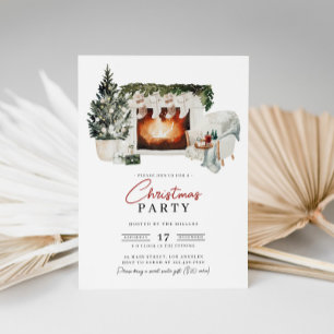 Invitation de fête de Noël en aquarelle