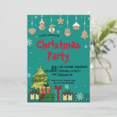 Invitation de fête de Noël en aquarelle (Debout devant)