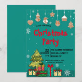 Invitation de fête de Noël en aquarelle (Devant / Derrière)
