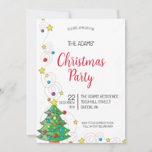 Invitation de fête de Noël en aquarelle