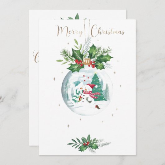 Invitation de fête de Noël en aquarelle (Devant / Derrière)