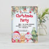 Invitation de fête de Noël en aquarelle (Debout devant)