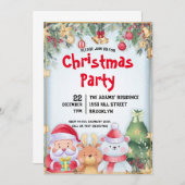 Invitation de fête de Noël en aquarelle (Devant / Derrière)