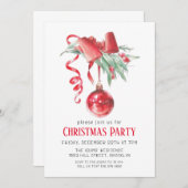 Invitation de fête de Noël en aquarelle (Devant / Derrière)