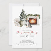 Invitation de fête de Noël en aquarelle (Devant)