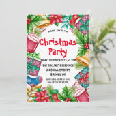 Invitation de fête de Noël en aquarelle (Debout devant)