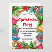 Invitation de fête de Noël en aquarelle (Devant / Derrière)