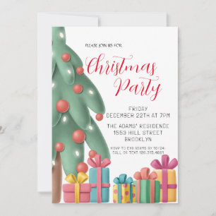Invitation de fête de Noël en aquarelle