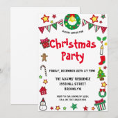 Invitation de fête de Noël en aquarelle (Devant / Derrière)