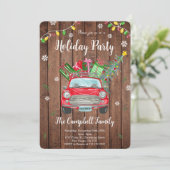Invitation de fête de Noël en bois (Debout devant)