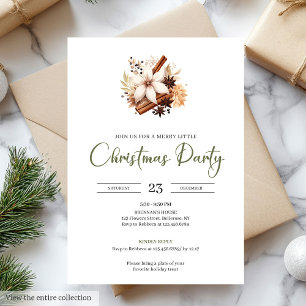 Invitation de fête de Noël en olivier ivoire rusti