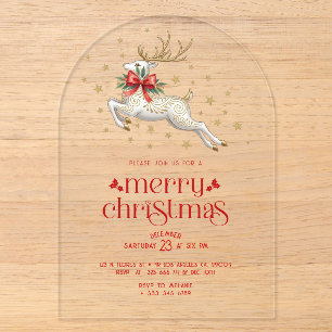 Invitation de fête de Noël en typographie dorée av
