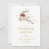 Invitation de fête de Noël en typographie dorée Re (Devant)