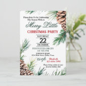 Invitation de fête de Noël Evergreen et Pinecone (Debout devant)