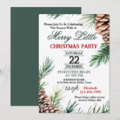 Invitation de fête de Noël Evergreen et Pinecone (Devant / Derrière)