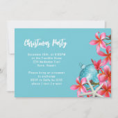 Invitation de fête de Noël Fleurs de Plumeria rose (Devant)