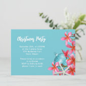 Invitation de fête de Noël Fleurs de Plumeria rose (Debout devant)