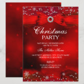 Invitation de fête de Noël Flocon de neige étincel (Devant / Derrière)