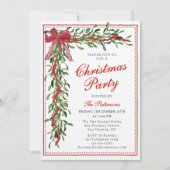 Invitation de fête de Noël Guirlande de gui Modern (Devant)