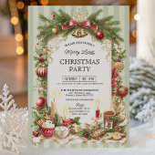 Invitation de fête de Noël joyeuse avec rayure ver