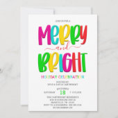 Invitation de fête de Noël joyeuse et brillante (Devant)