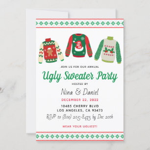 Invitation de fête de Noël moche