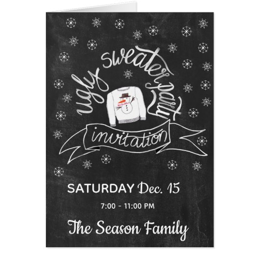 Invitation de fête de Noël moche (Devant)