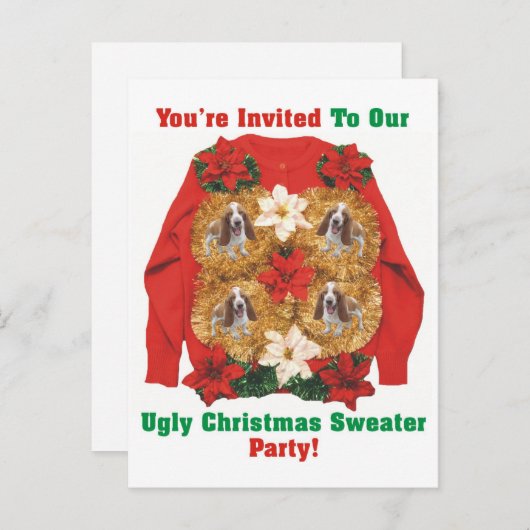 Invitation de fête de Noël moche (Devant / Derrière)