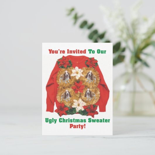 Invitation de fête de Noël moche (Debout devant)