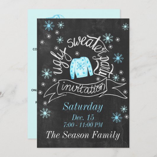 Invitation de fête de Noël moche (Devant / Derrière)