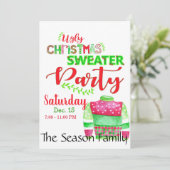 Invitation de fête de Noël moche (Debout devant)