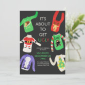 Invitation de fête de Noël moche (Debout devant)