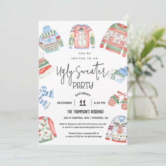 Invitation de fête de Noël moche (Debout devant)