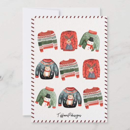 Invitation de fête de Noël moche (Dos)