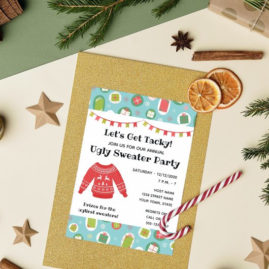 Invitation de fête de Noël moche