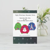 Invitation de fête de Noël moche (Debout devant)