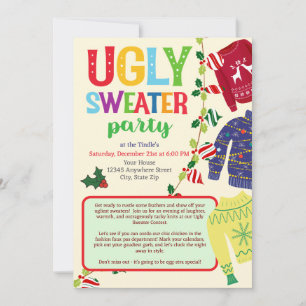 Invitation de fête de Noël moche