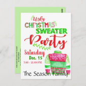 Invitation de fête de Noël moche (Devant / Derrière)