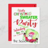 Invitation de fête de Noël moche (Devant / Derrière)
