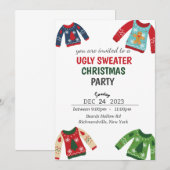 Invitation de fête de Noël moche (Devant / Derrière)